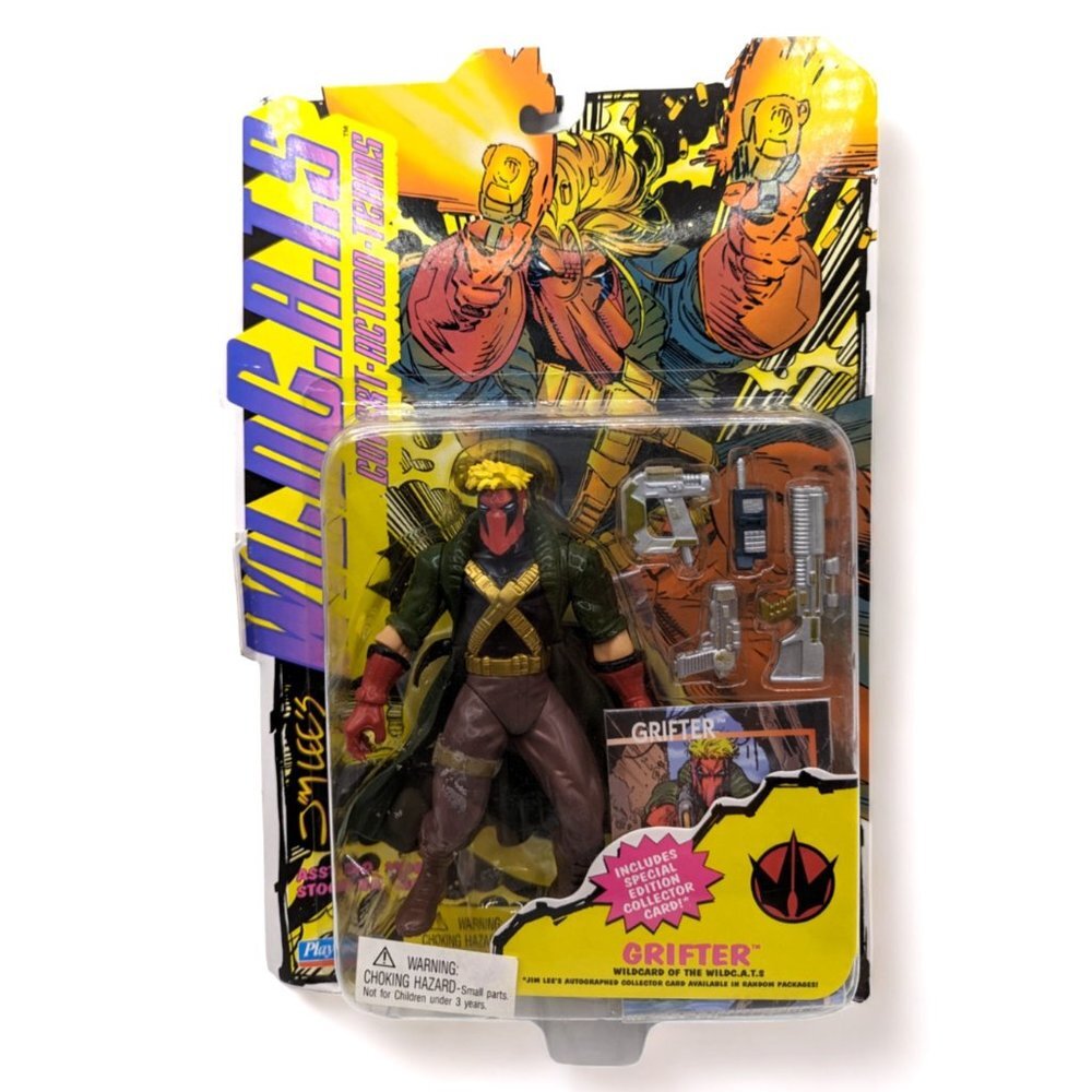 1994 Playmates Jim Lee’s Wild C.A.T.S GRIFTER Action Figure w/Collector card